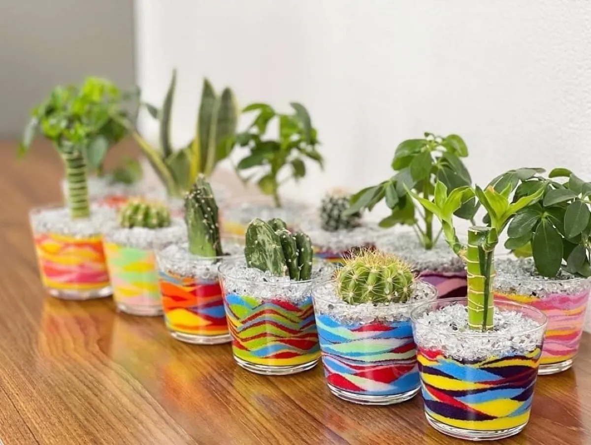 児童館でのサンドアートワークショップの様子